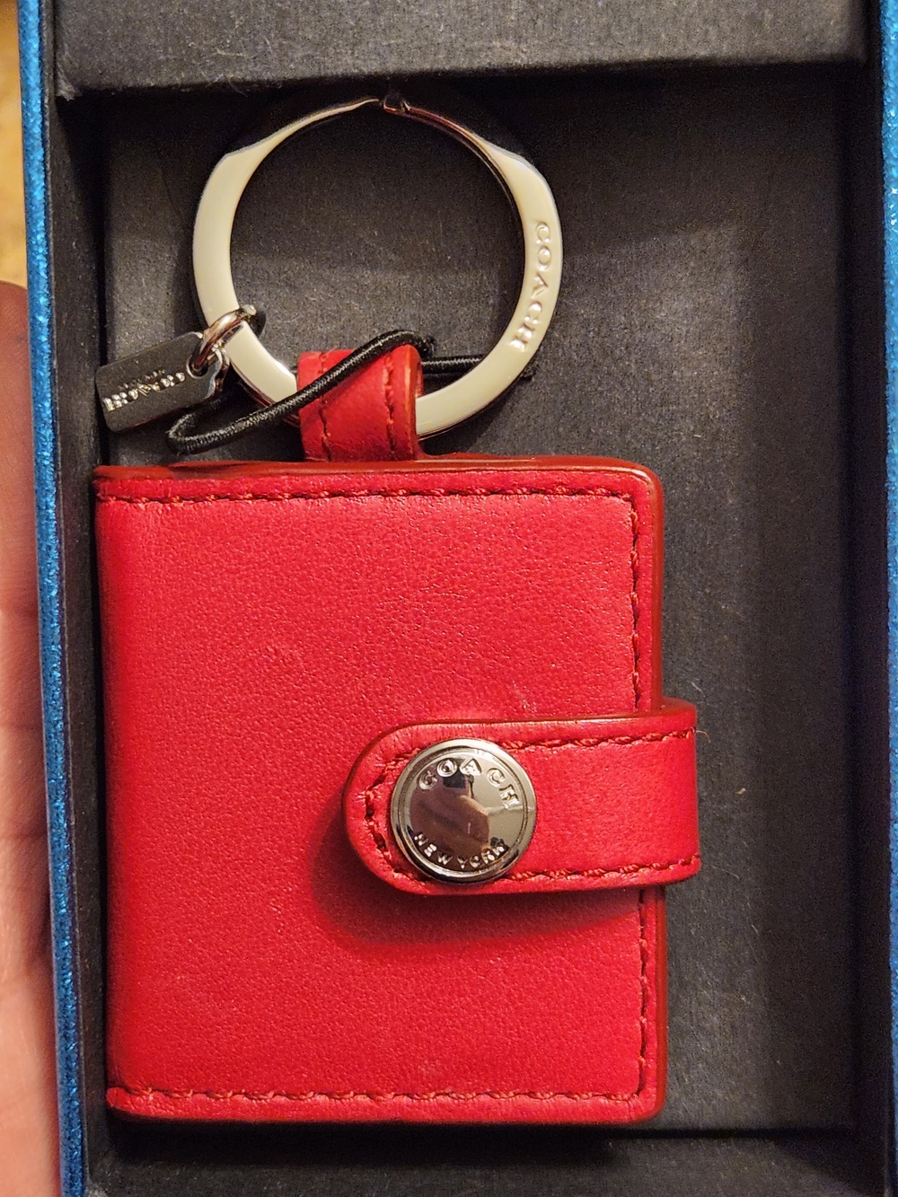 Coach Red Leather Keychain - Picture 1 of 11